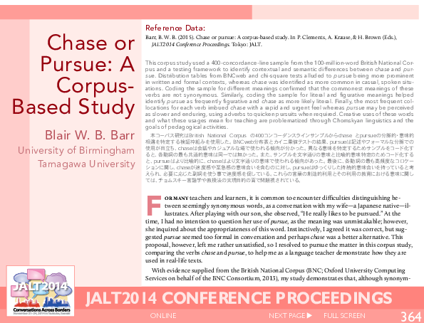 Pdf Chase Or Pursue A Corpus Based Study Blair Barr Academia Edu