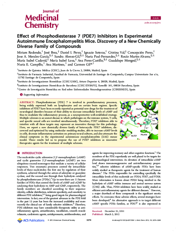 (PDF) Effect of Phosphodiesterase 7 (PDE7) Inhibitors in Experimental ...