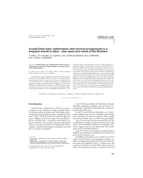(PDF) Arnold Chiari type I malformation with cervical syringomyelia in ...