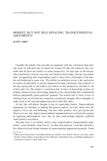 Transcendental arguments picture