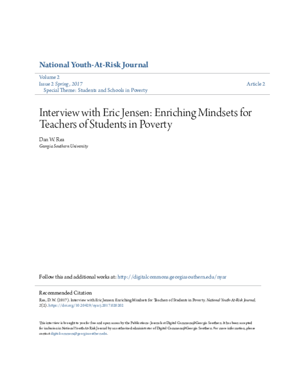 (PDF) Interview with Eric Jensen: Enriching Mindsets for Teachers of ...
