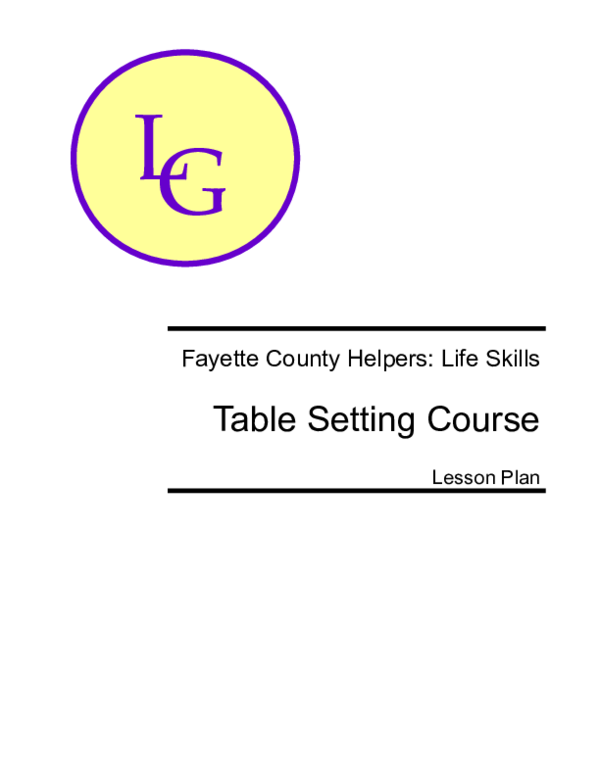 (DOC) Table Setting Course Lesson Plan Ramjie Cordova Academia.edu