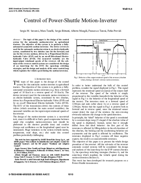 (PDF) Control of powershuttle motioninverter Fabio Previdi