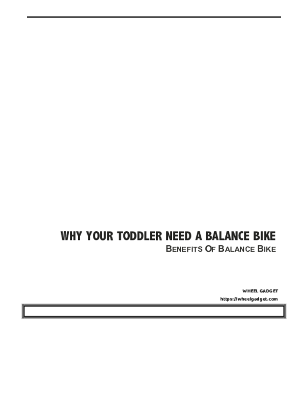 (PDF) Benefits Of Balance Bike.Why Your Toddler Needs A Balance Bike