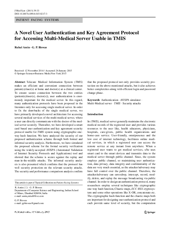 (PDF) A Novel User Authentication and Key Agreement Protocol for ...