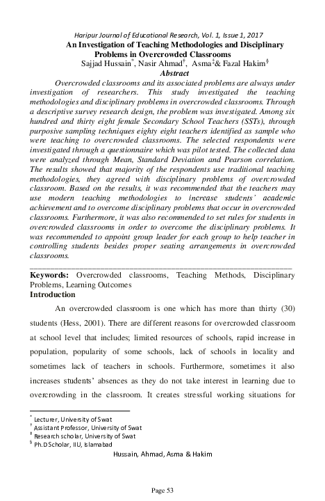 How does overcrowding affect education picture