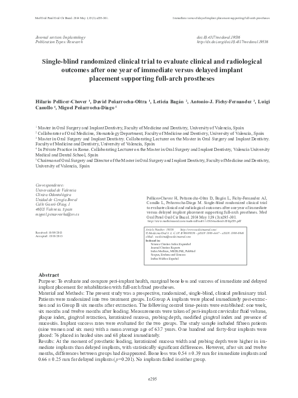 (PDF) Single-blind randomized clinical trial to evaluate clinical and ...