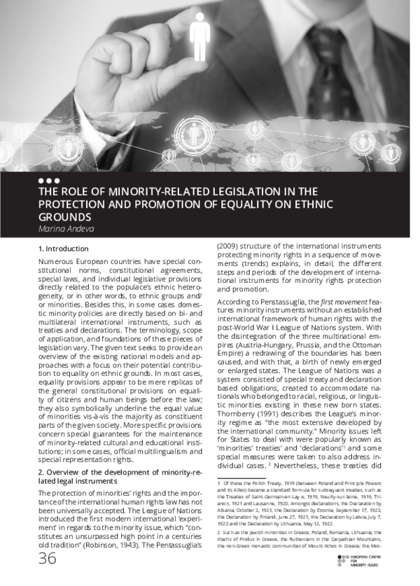 (PDF) THE ROLE OF MINORITY-RELATED LEGISLATION IN THE PROTECTION AND ...