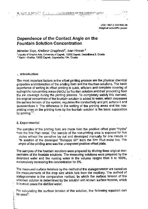 (PDF) Dependence of the Contact Angle on the Fountain Solution ...