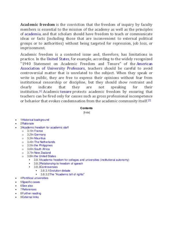 (DOC) Academic freedom