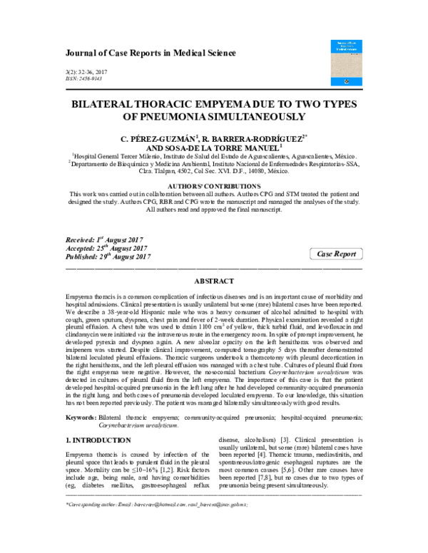 (PDF) Journal of Case Reports in Medical Science BILATERAL THORACIC