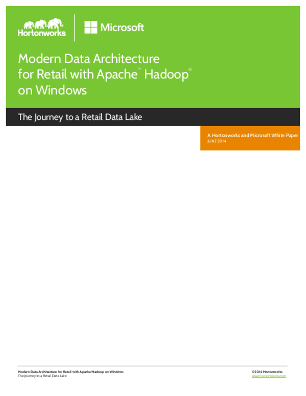 (PDF) Modern Data Architecture for Retail with Apache Hadoop on Windows ...