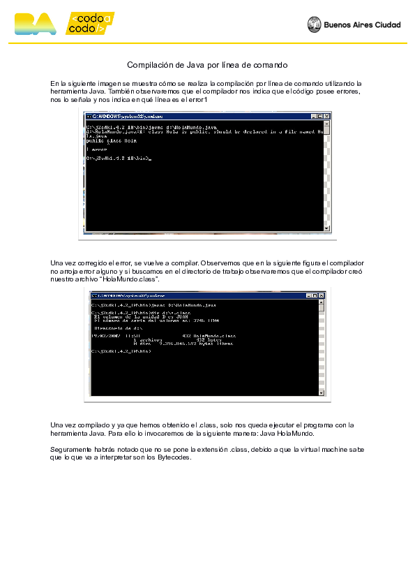 (PDF) Compilación de Java por línea de comando | A A - Academia.edu