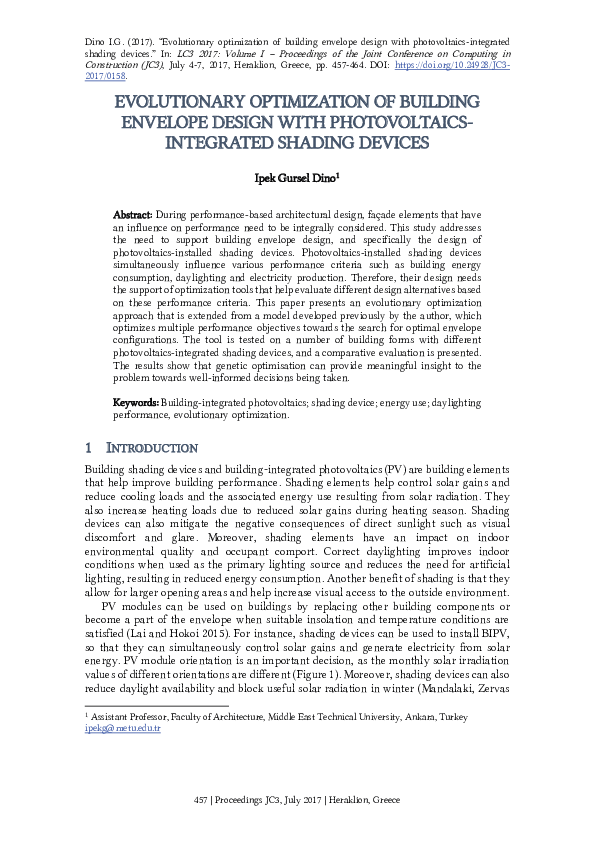 (PDF) EVOLUTIONARY OPTIMIZATION OF BUILDING ENVELOPE DESIGN WITH ...