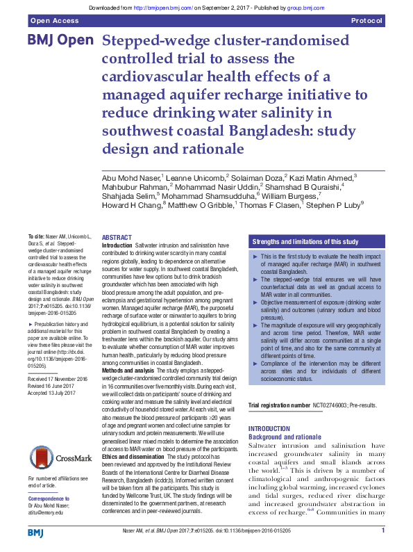 (PDF) Stepped-wedge cluster-randomised controlled trial to assess the ...