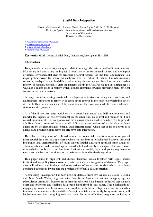 (PDF) Spatial data integration