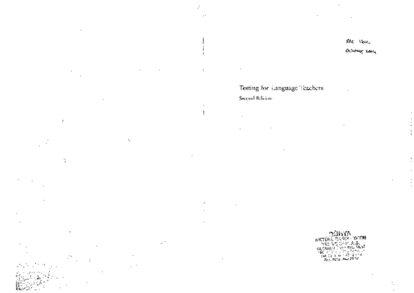 (PDF) [Arthur Hughes] Testing for Language Teachers 2nd (b-ok.org)