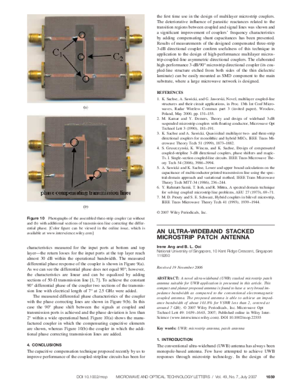 (PDF) An ultra-wideband stacked microstrip patch antenna