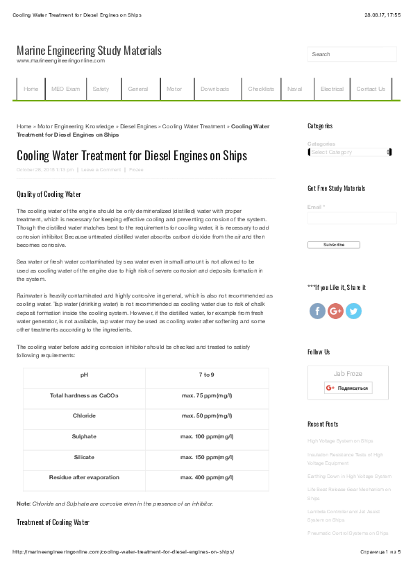 (PDF) 55 Cooling Water Treatment for Diesel Engines on Shipscooling