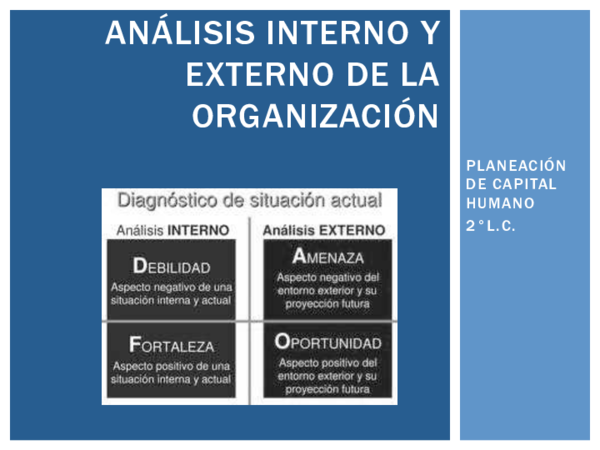 (PDF) ANÁLISIS INTERNO Y EXTERNO DE LA ORGANIZACIÓN