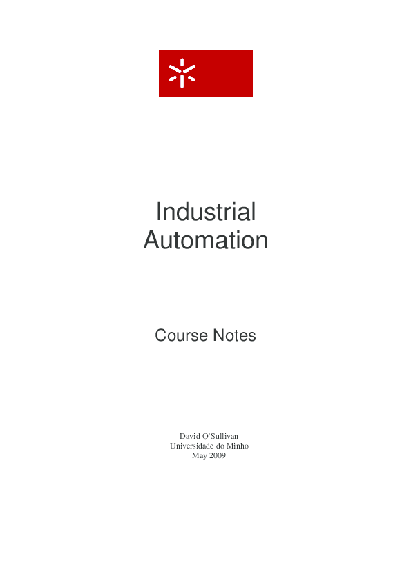 (PDF) Industrial Automation Course Notes David José Atencio Boscán