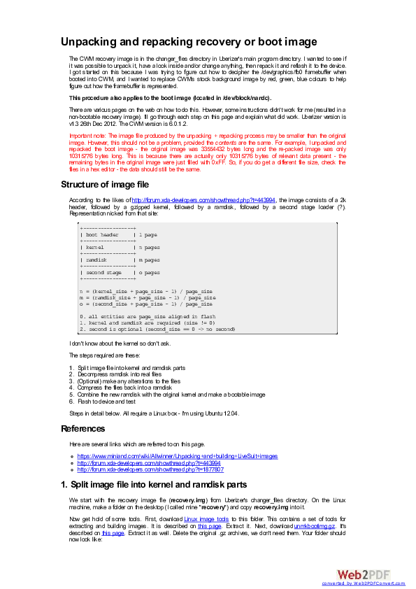 (PDF) Unpacking and repacking recovery or boot image