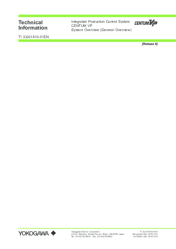 (PDF) Integrated Production Control System CENTUM VP System Overview ...