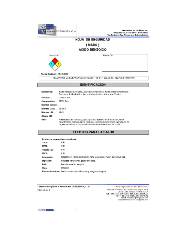 (DOC) Fichas de seguridad Mirza David