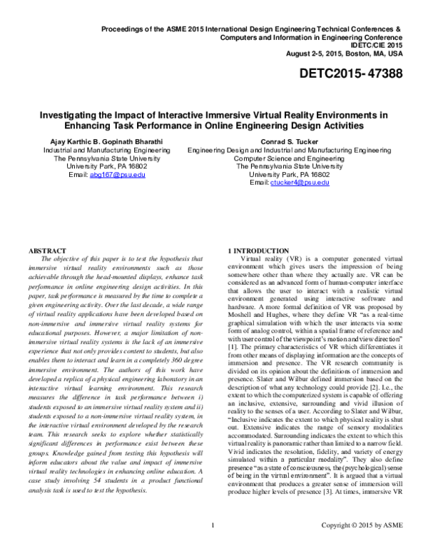 (PDF) Investigating the Impact of Interactive Immersive Virtual Reality ...