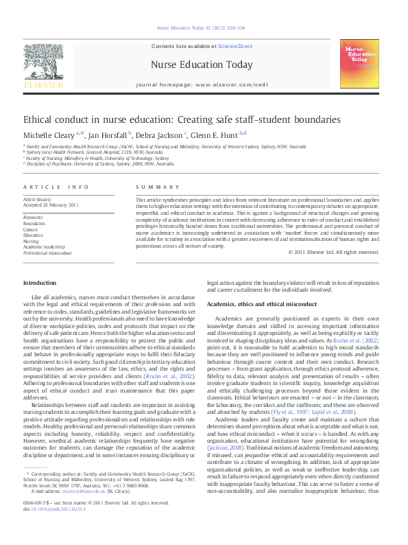 Examples of boundary crossing in nursing image