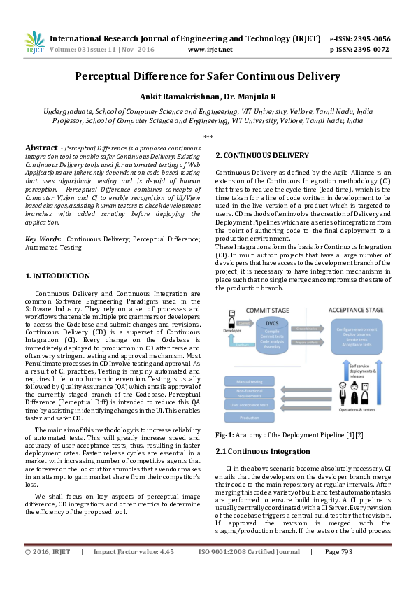 (PDF) Perceptual Difference for Safer Continuous Delivery