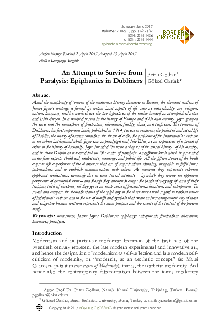 Essays paralysis dubliners image