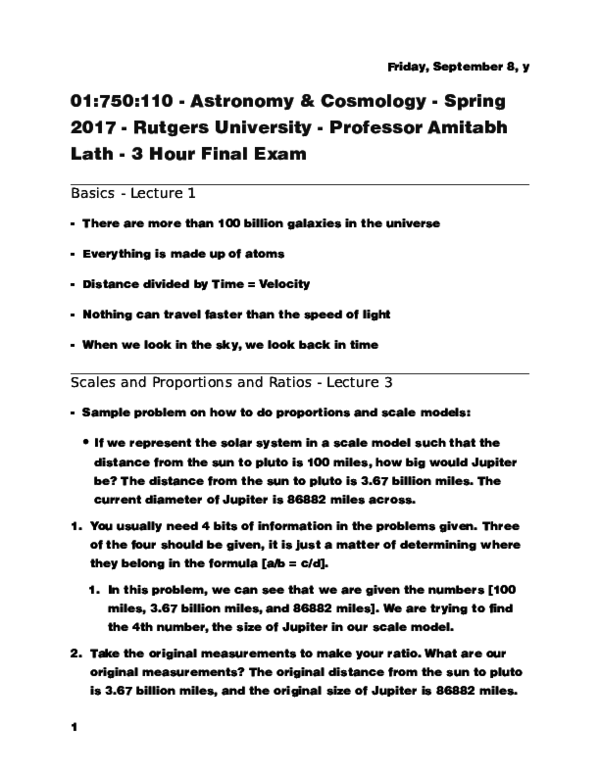 Astronomy test review picture
