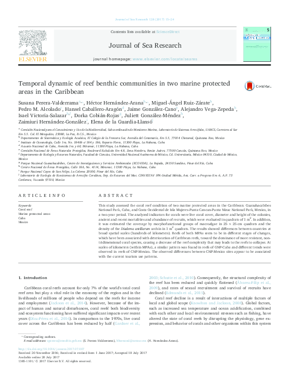 (PDF) Temporal dynamic of reef benthic communities in two marine ...