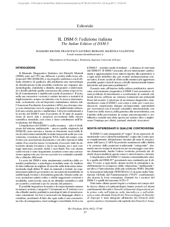 Dsm 5 pdf free download italiano