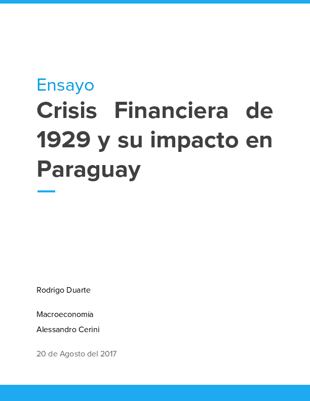 (PDF) Crisis Financiera de 1929 y su impacto en Paraguay
