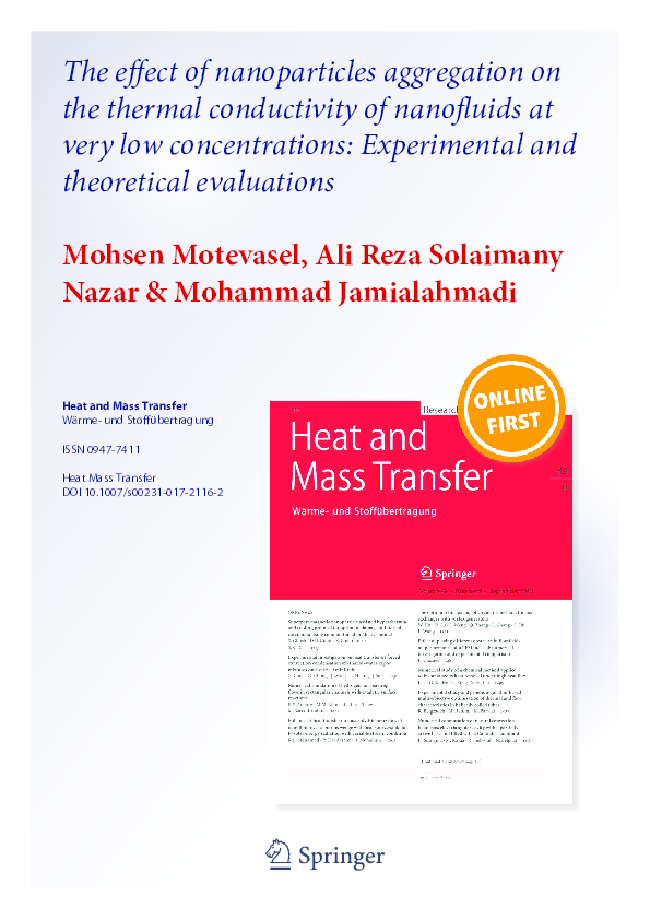 (PDF) The effect of nanoparticles aggregation on the thermal ...