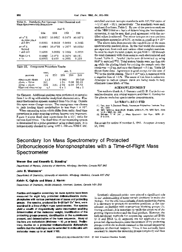 (PDF) Secondary ion mass spectrometry of protected diribonucleoside ...
