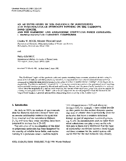 (PDF) An ab initio study of the influence of substituents and ...