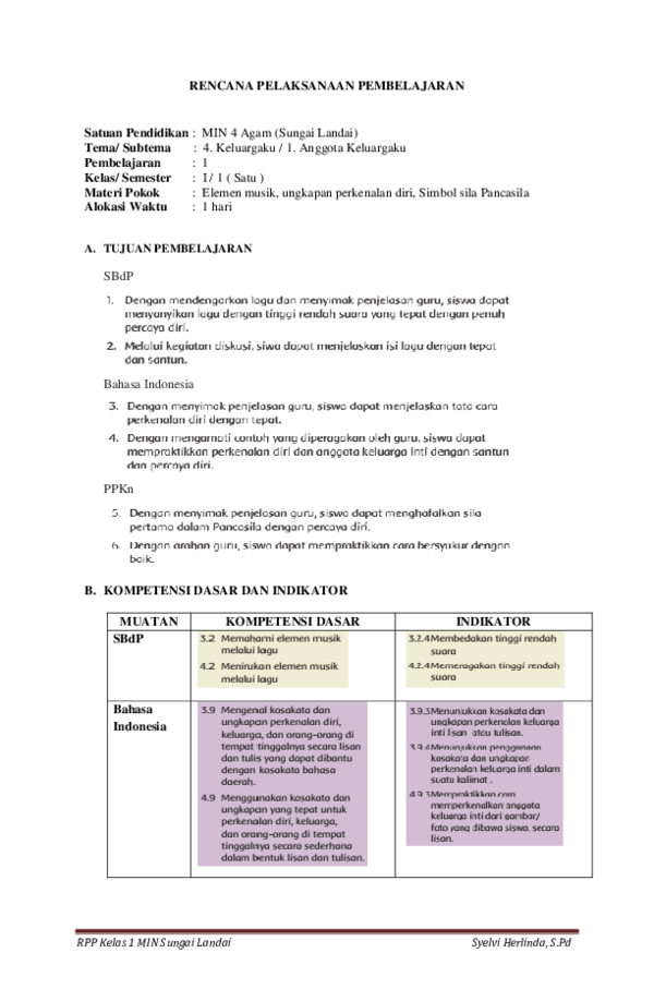 (DOC) RPP KURIKULUM 2013 SD/MI
