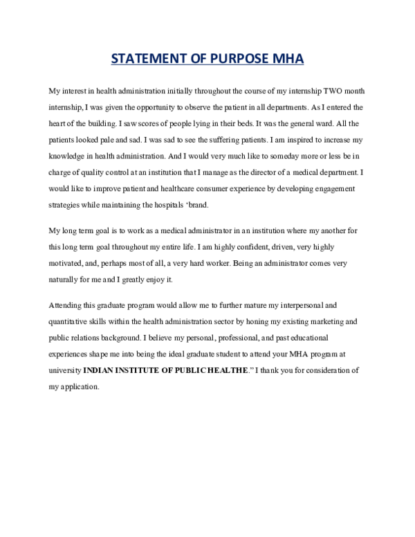 (PDF) STATEMENT OF PURPOSE MHA Rafi Solanki Academia.edu