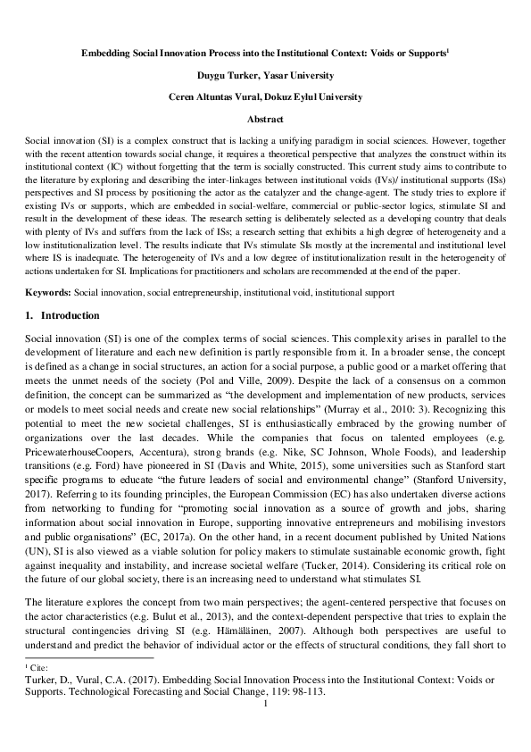 (DOC) Embedding social innovation process into the institutional context