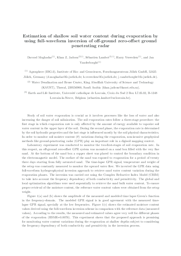 (PDF) Estimation of shallow soil water content during evaporation by ...