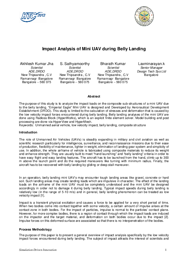 (PDF) Simulation Driven Innovation Impact Analysis of Mini UAV during ...