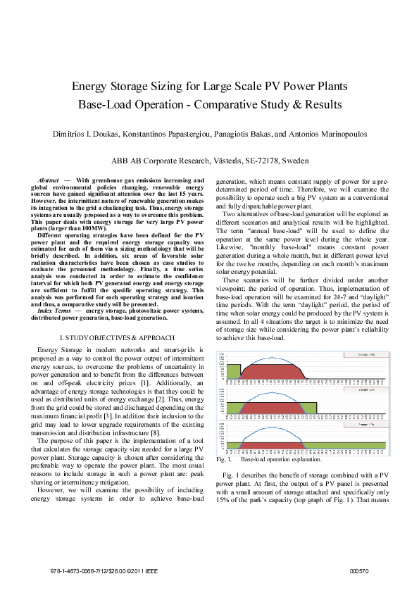 (PDF) Energy Storage Sizing for Large Scale PV Power Plants Base-Load ...