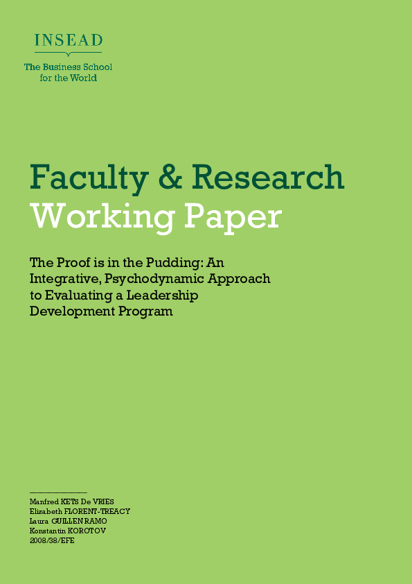 (PDF) The Proof is in the Pudding An Integrative, Psychodynamic