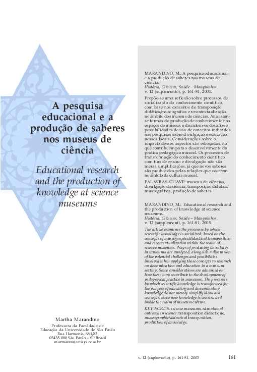 (PDF) [Educational research and the production of knowledge at science ...