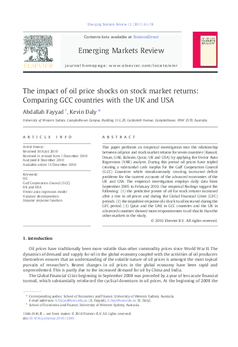 (PDF) The impact of oil price shocks on stock market returns: Comparing ...