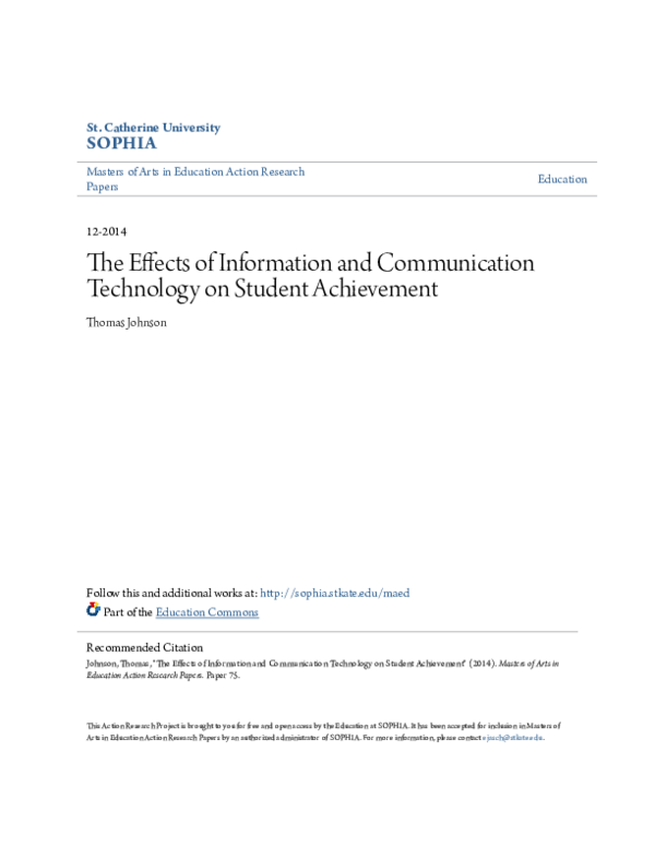 (PDF) The Effects of Information and Communication Technology on ...