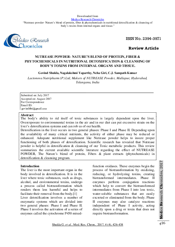 (PDF) NUTREASE POWDER-NATURE'S BLEND OF PROTEIN, FIBER & PHYTOCHEMICALS ...